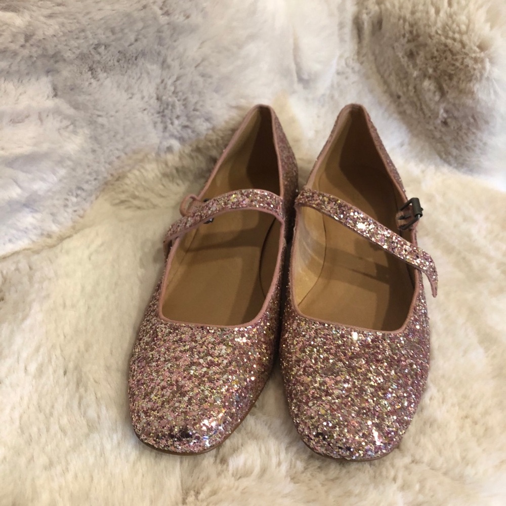 Madewell The Delilah Mary Jane Pink Multi Glitter